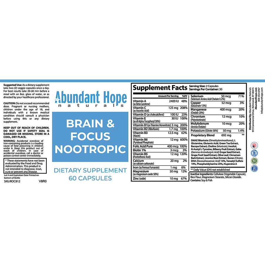 Brain and Focus Nootropic - Abundant Hope Naturals Richmond KY